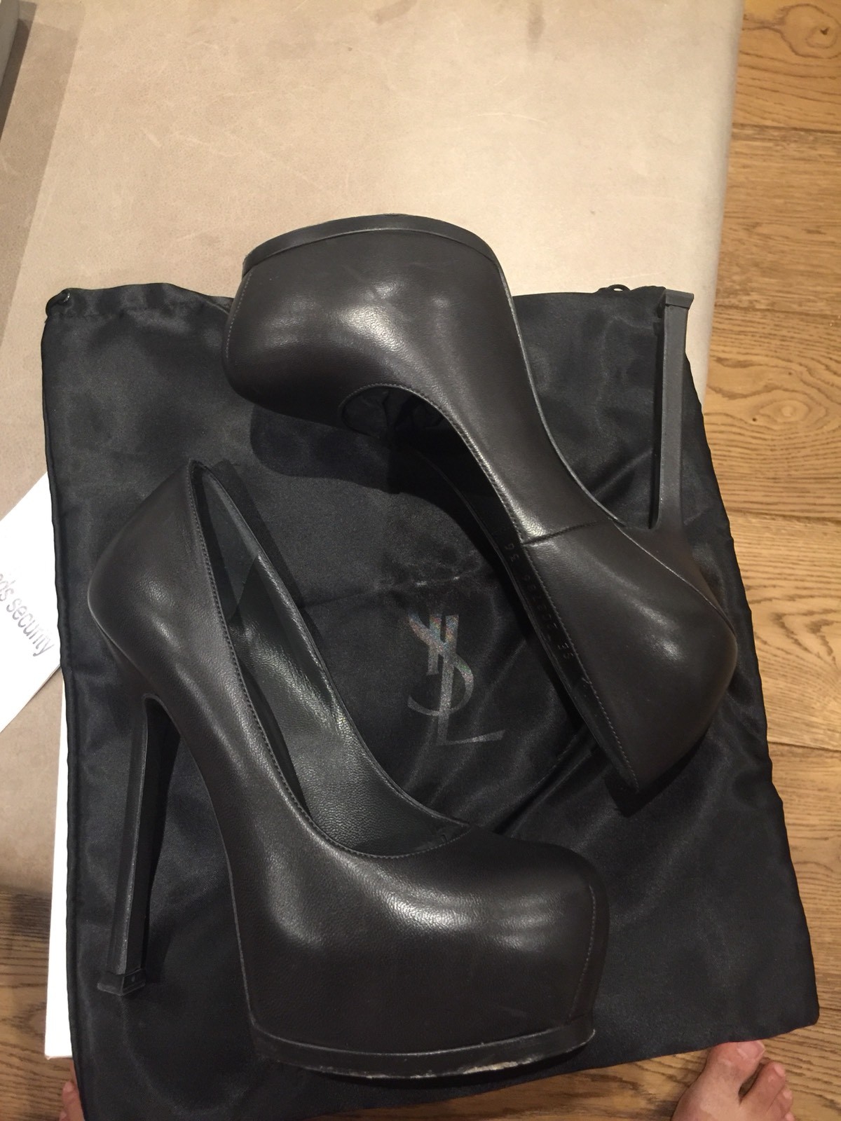 SAINT LAURENT YSL tribtoo pump tacco alto in grigio medio Uk36 taglia 3 con ricevuta!!