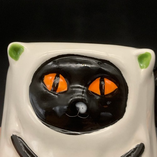 Taza de café Blue Sky Clayworks Halloween gato negro fantasma con calabaza 16 oz - Imagen 9 de 14