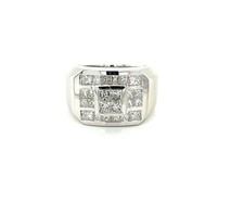 Princess Cut 2.68 ctw Men's 14K White Gold Diamond Ring