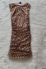 Urban Outfitters Dress Rouched  Checkered  Mesh Plaid Size Small