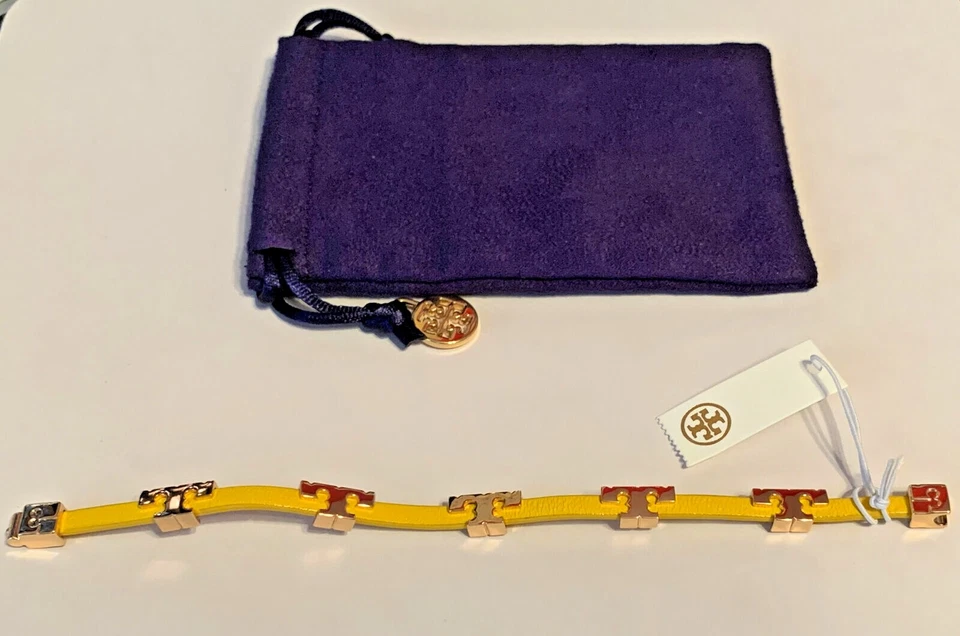 Tory Burch женщин засечки T одиночный надежном браслет Tory золото желтый новый ярлыки мешок для пыли - Изображение 3 из 4