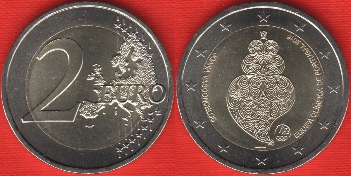 portugal coins 2 Euro 2016 Olimpic UNC