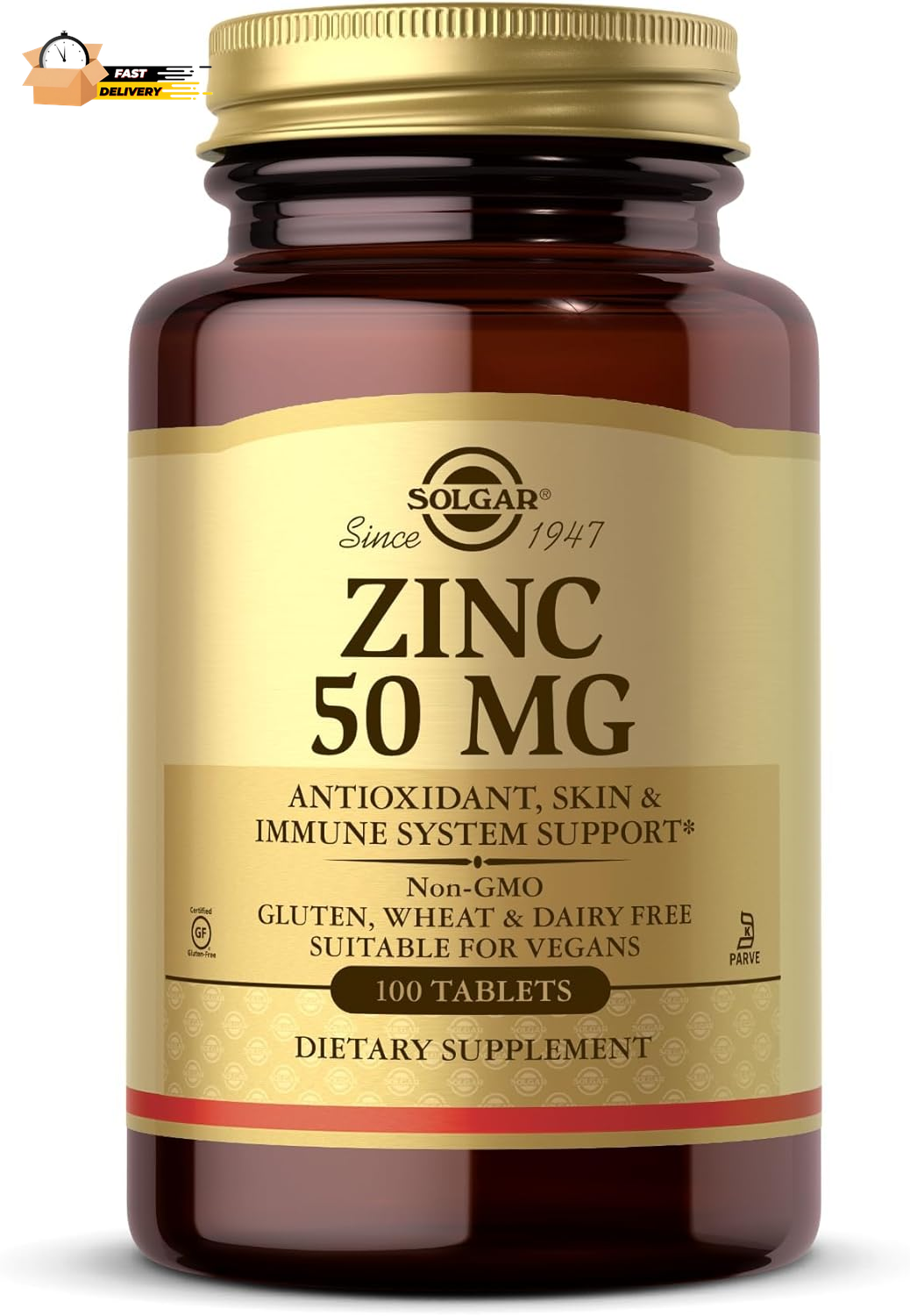 Zinc 50 Mg - 100 Tablets - Antioxidant, Skin & Immune System Support - Non-Gmo,