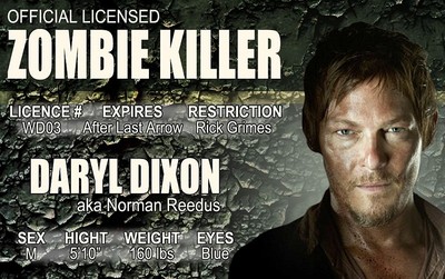 The Walking Dead Daryl Dixon novelty plastic collectors card