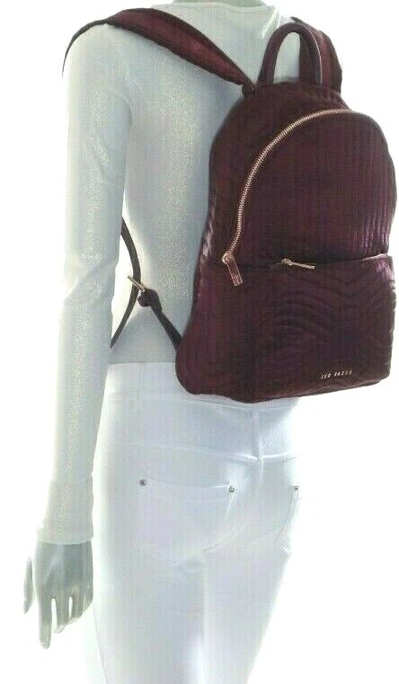 Ted Baker London Akija Quilted Bow Nylon Backpack Maroon eBay