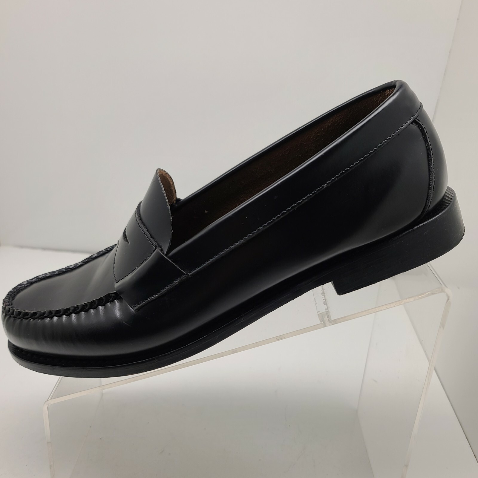 Black Leather Penny Loafers Size 8.5 D 
