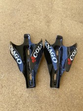 COPPIA Borraccia Colnago Fibra di Carbonio 3k Gabbia Bici Strada Ciclismo NERO e ROSSO