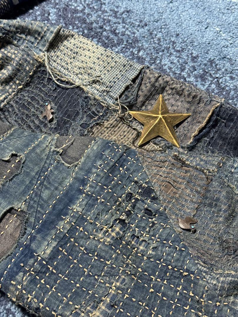 KAPITAL BORO Transfer Snufkin Bag Sashiko Boro Bigger KAPITAL BORO Transfer Snufkin Bag Sashiko Boro Bigger