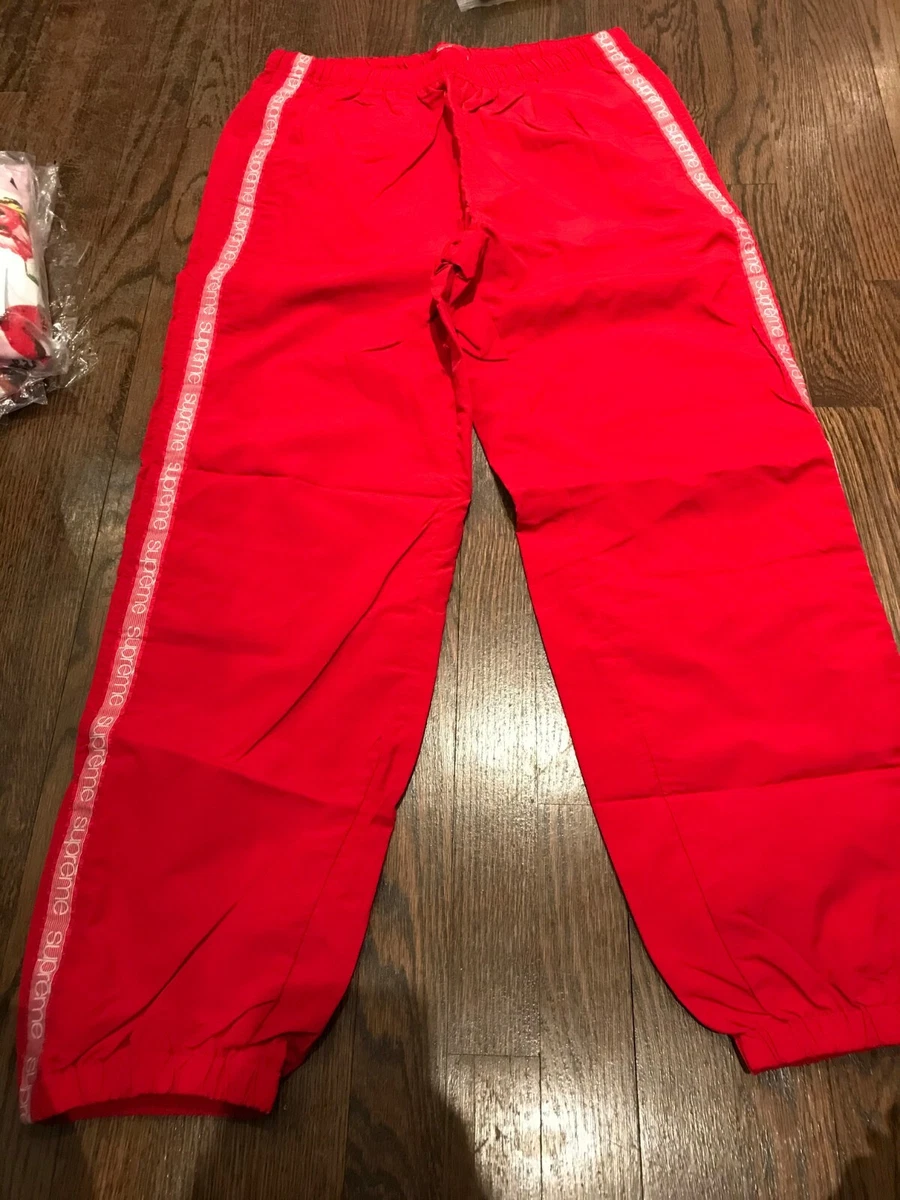 DS Supreme SS18 Tonal Taping Track Pant in Red Size Small 100% Authentic!