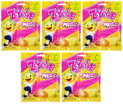 5 ZOZOLE ORANGE & LEMON Flavor Candies with Fizzy Powder Filling 75g 2.7oz