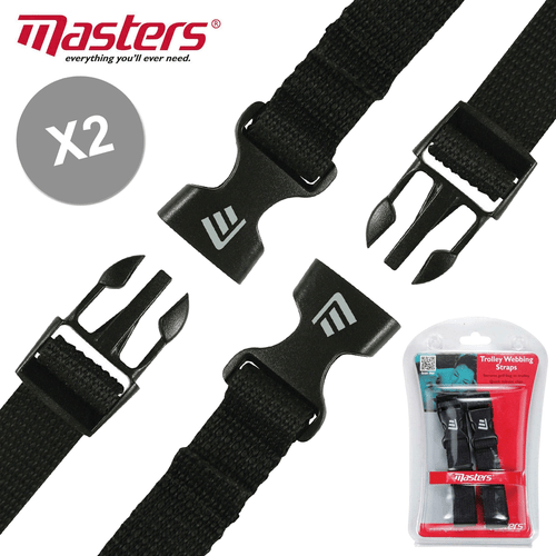 MASTERS GOLF TROLLEY WEBBING STRAPS X 2 / GOLF BAG TROLLEY STRAPS