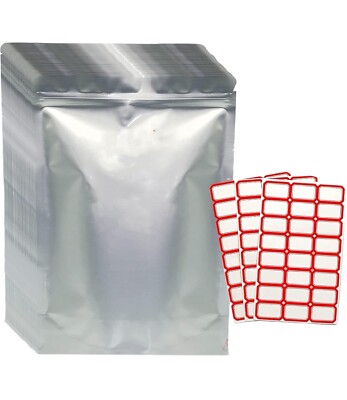 100 Mylar Bags 4x6 Resealable Zip Lock Aluminum Foil Food Storage Pouches Silver