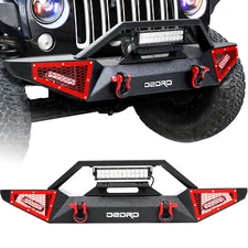 OEDRO Front Bumper for 2007-2025 Jeep Wrangler JK/JL Gladiator JT w/LED Lights