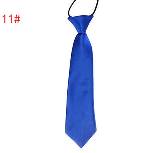 2PCS Boys Girls Classic Satin Elastic Neck Tie Wedding Prom Children School Tie - Picture 15 of 32