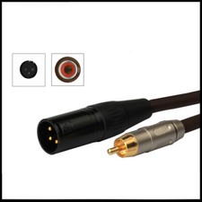 Male XLR to RCA Cable Colours Black Phono Lead Van Damme  0.5m 1m 1.5m 2m - 20m