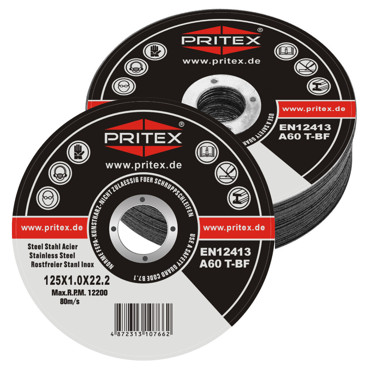 Marcrist 850 INOX Trennscheibe 125 Mm X 1 Mm – 25 Stück, Ultra-dünn Für Edelstahl, Stahl & Aluminium, Passend Für Winkelschleifer