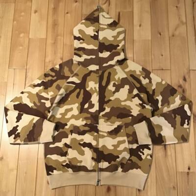 BAPE Full zip hoodie woodland camo Beige A Bathing Ape Size S | eBay