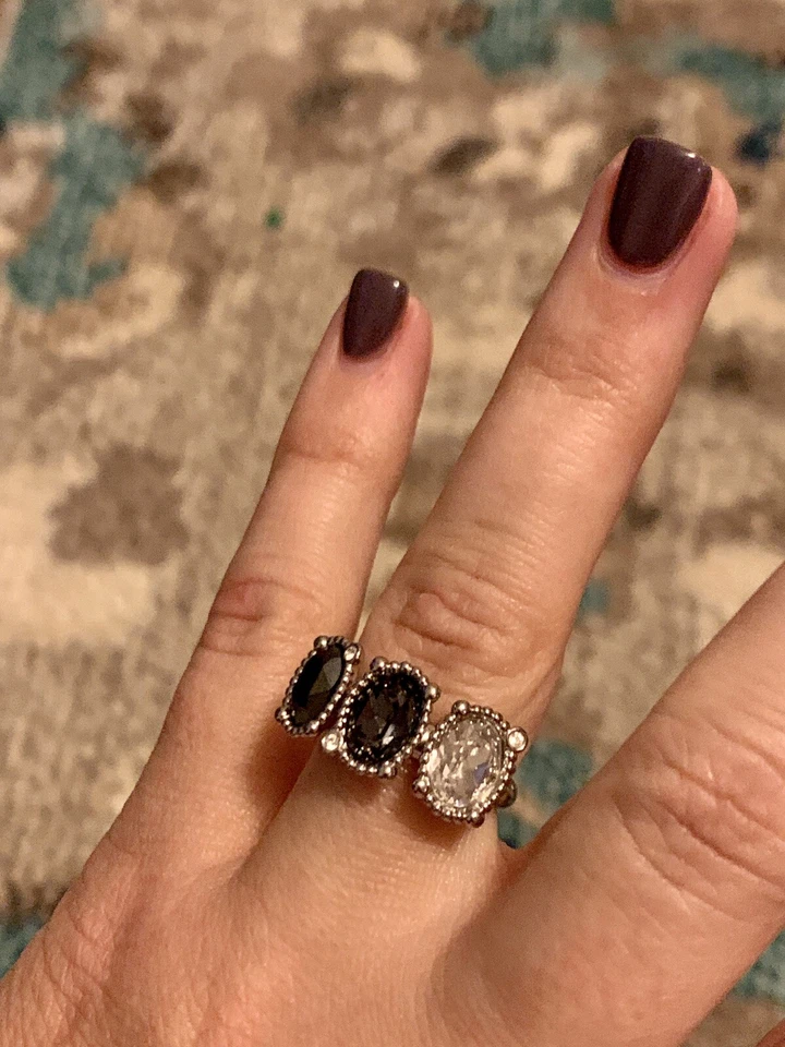 Swarovski Three Stone Ring And Earrings Set - Image 2 of 4