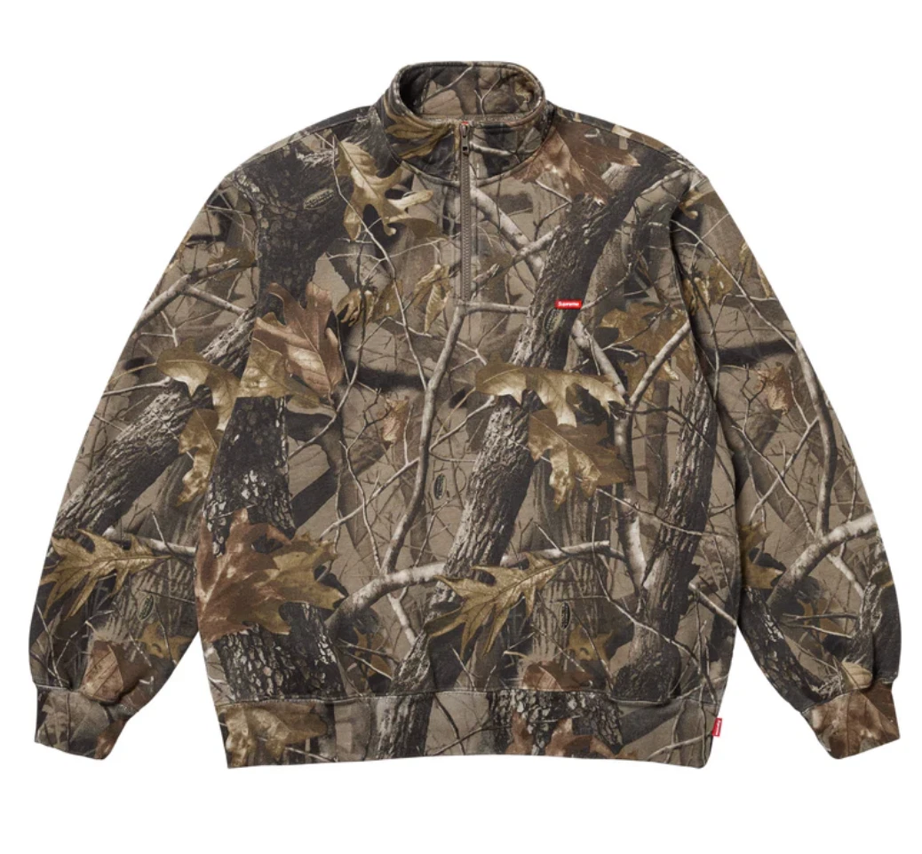 Pull demi zip Supreme SS25 petite boîte Realtree camouflage taille L neuf