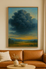Stormy Sunset Over the Valley – Dramatic Cloudscape Modern Decor