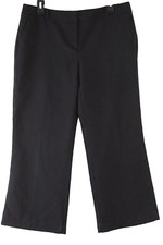 New York Company Flat Front Cropped Dress Pants Size 12 Black Pre-owned