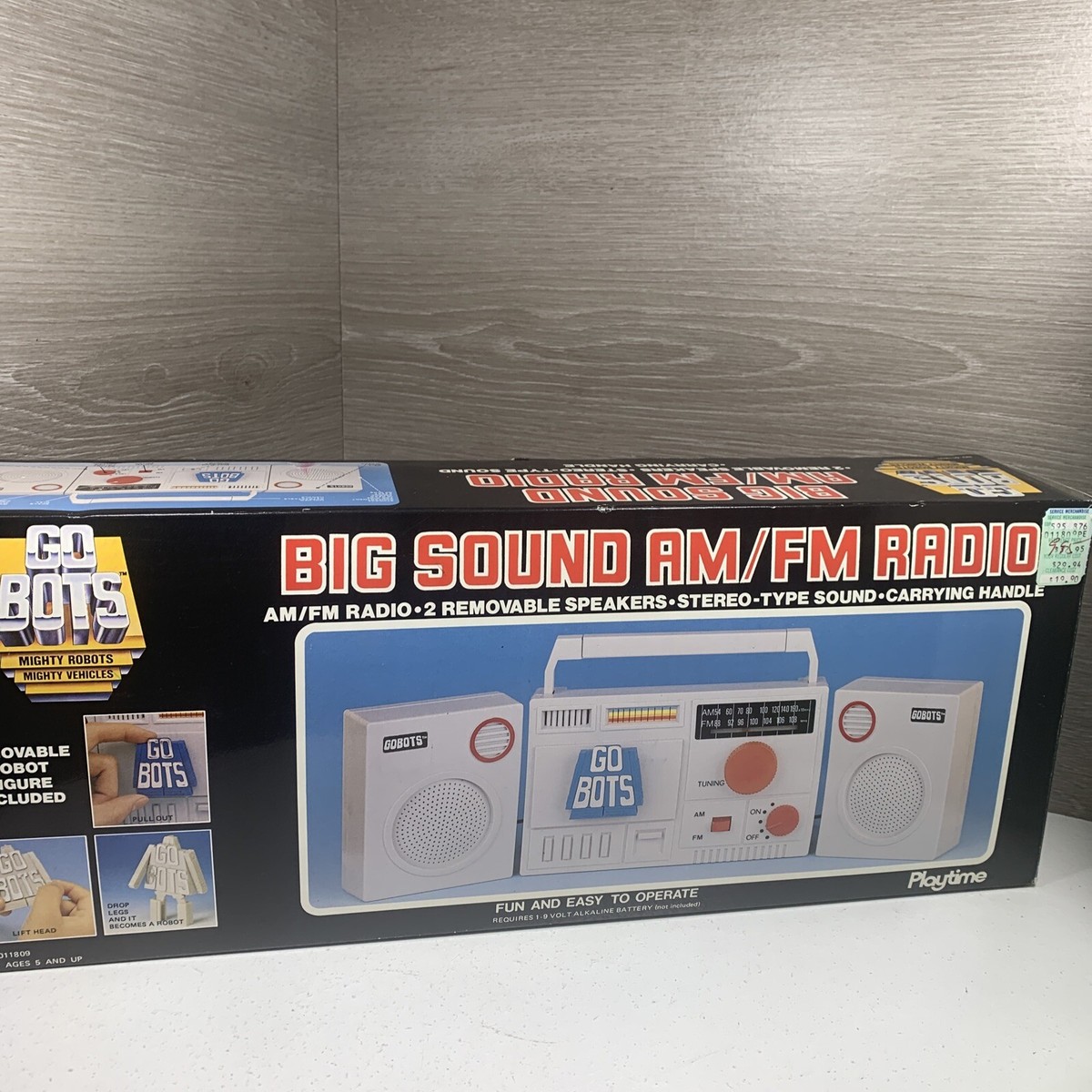 Tonka Gobots 1985 Big Sound AM/FM Radio Boombox Removable Speakers