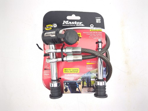 Master Lock 1470DAT 5/8" Trailer Hitch Receiver Lock with 8’ ft. Removable Cable - Picture 2 of 2