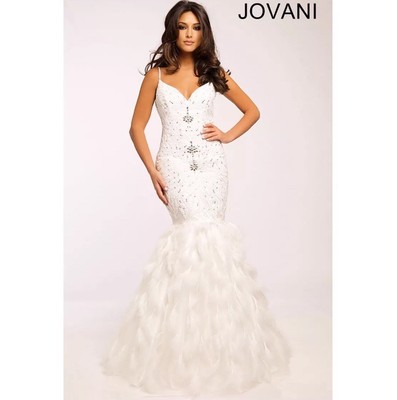 jovani feather gown