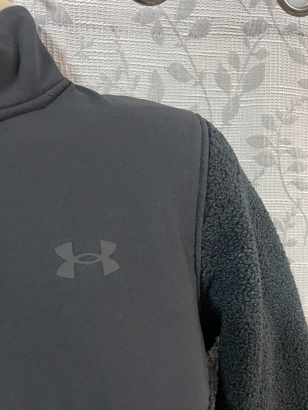 Under Armour Men's Size L Black Snap Neck Fleece Pile Golf Sweater 75 NWT eBay