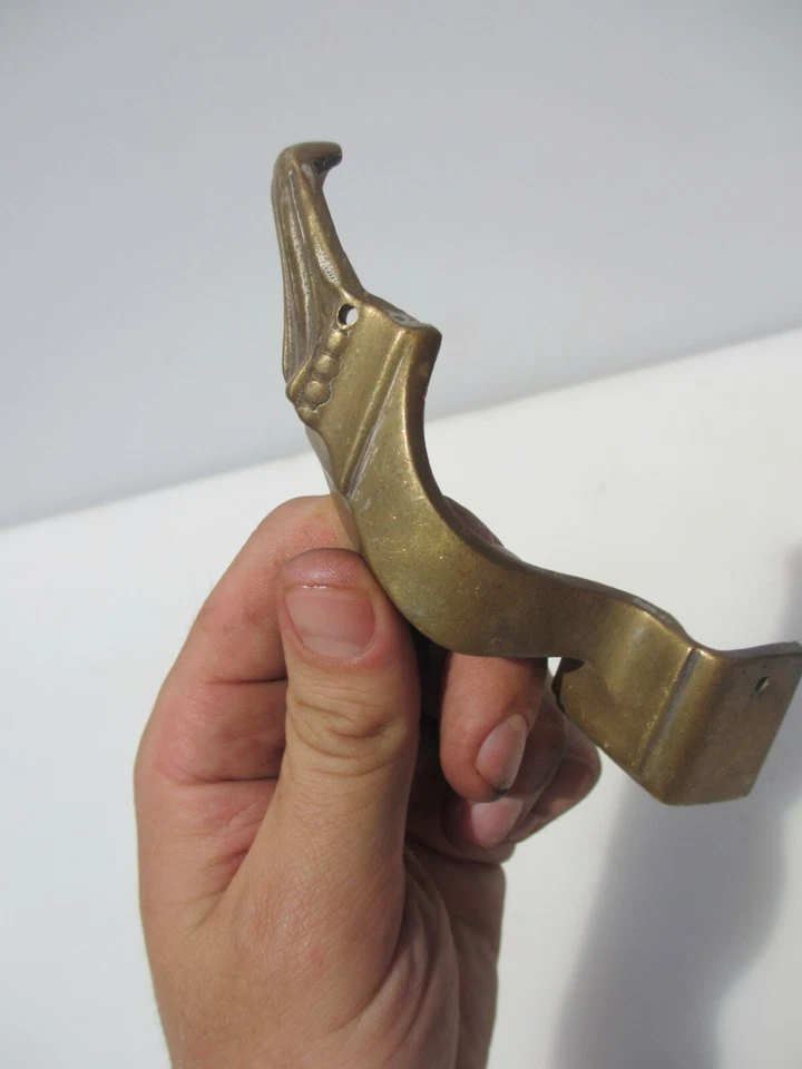 Antique Brass Furniture Ormolu Hardware Mount Old Corner Bumper Guard Vintage x1 - Image 3 of 4