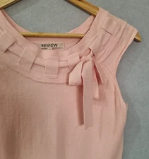 REVIEW Knit Top Pink 8 Office Attire Uniform Breathable Viscose Blend Business