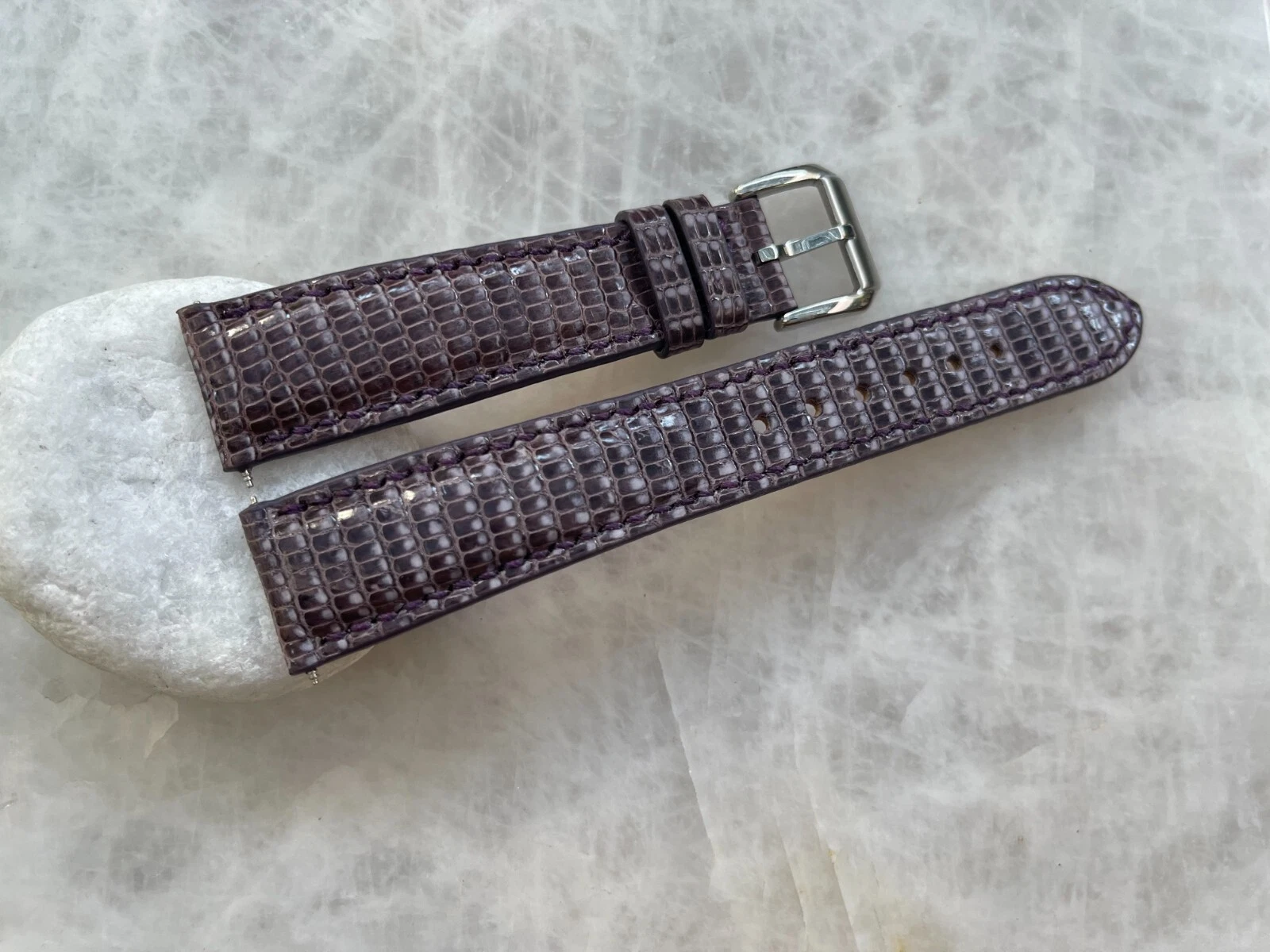 19mm/16mm Dark Purple Padded Watch Strap Band