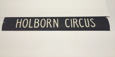 London Vintage Linen Bus Blind Oct 1977 42'' - Holborn Circus