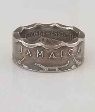 Jamaica Coin Ring Jamaica 50 Cent Coin Ring Unique Gift Travel Gift