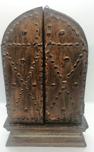 #1 Tríptico Iglesia Vintage Relicario Religioso Madera Oratorio Altar Mesa 11" - Imagen 2 de 5