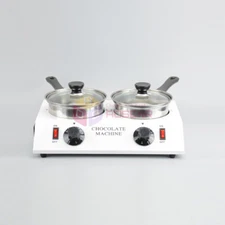 New Double Chocolate Melting Pot Electric Fondue Candy Melter Heating Machine