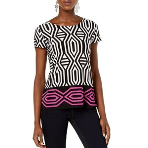 INC-NEW-Women-039-s-Printed-Short-Sleeve-Bow-back-Blouse-Shirt-Top-TEDO