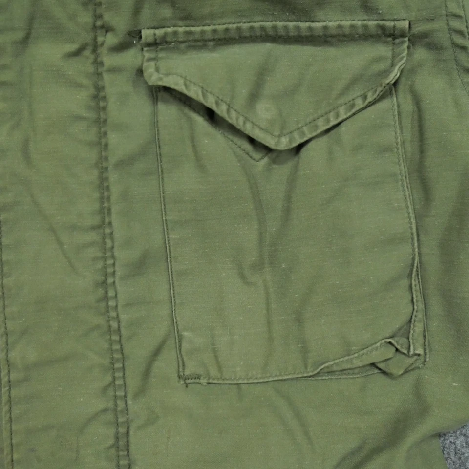 Vintage US Army Coat Field Mens Small Green OG 107 M 65 Jacket 60s - Image 2 of 4