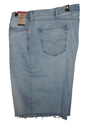 Levis Big Tall Mens Jean Shorts 469 Loose Fit Sz 52 Light Blue 100%  Cotton NWT