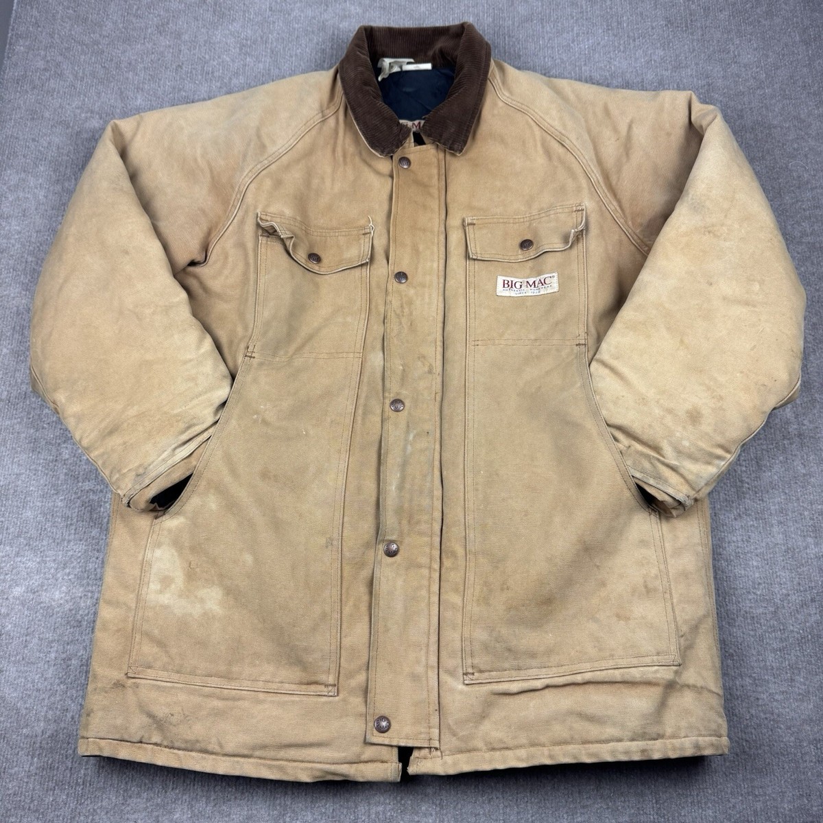 80s-90s Big Mac ワークジャケット　work jacket Vintage 80s BIG MAC Lined Work Jacket Size XL Brown Duck Canvas