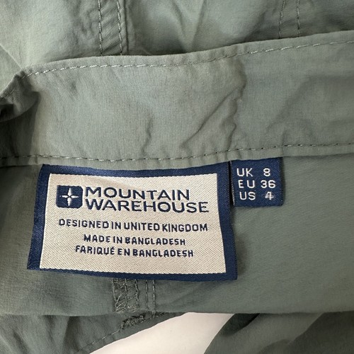 Women's Convertible Hiking Pants Zip Off Shorts US 4 UPF 50 Green Mountain WH - Picture 10 of 14
