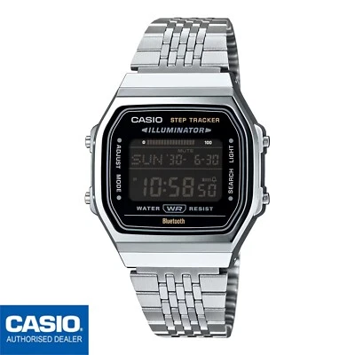 CASIO ABL-100WE-1BEF⎪ABL-100WE-1B⎪BLUETOOTH⎪Vintage ICONIC⎪⎪PLATA⎪Contador pasos
