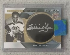 2018-19 UD Trilogy Signature Pucks Upper Deck Willie O'Ree Signature Shots AUTO