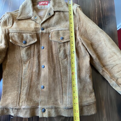 Vintage Levi's Big E Split Cowhide Suede Leather Trucker Jacket