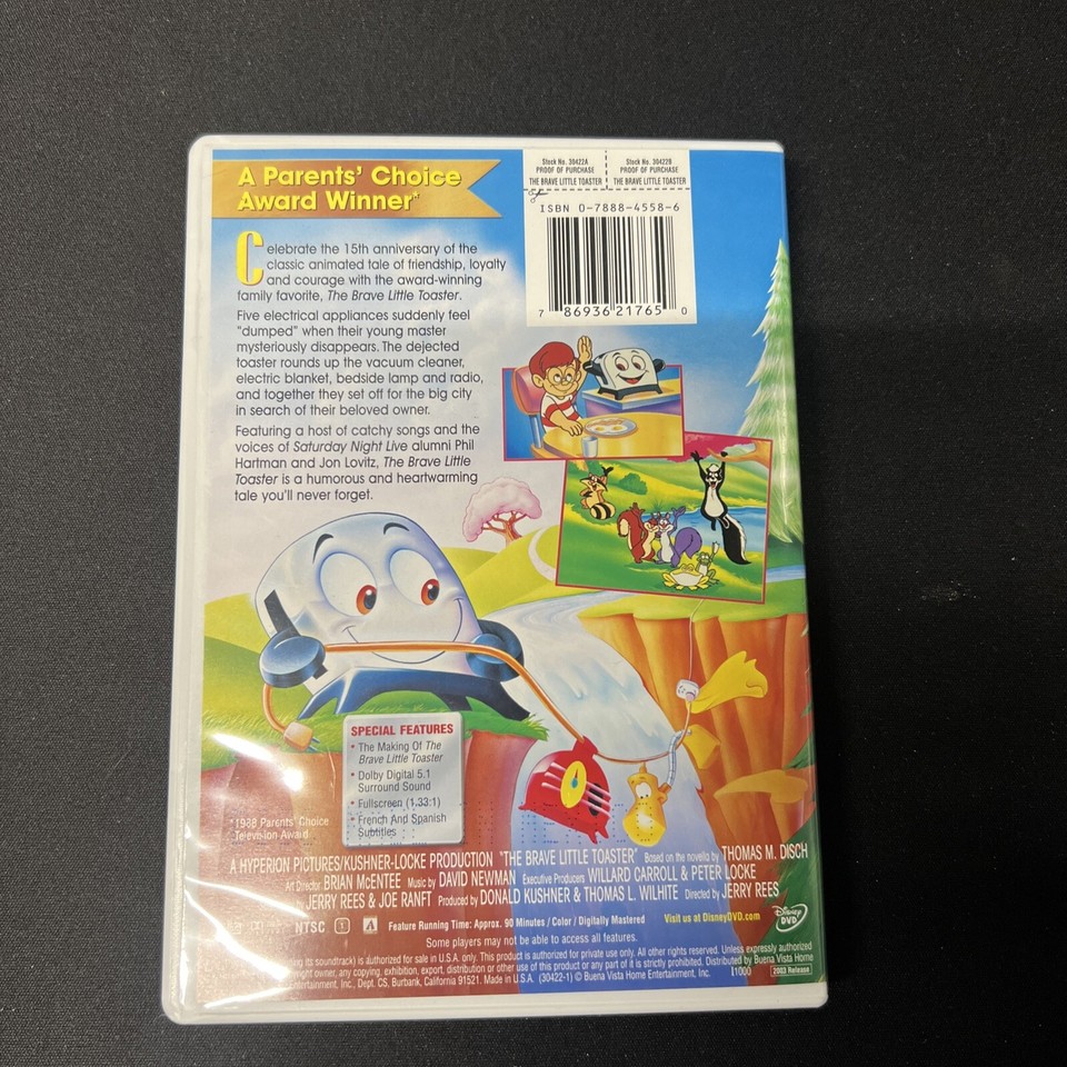 Disney Presents The Brave Little Toaster DVD 786936217650 eBay