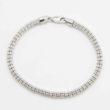 4,4 Mm Diamantschliff Eiskette Gliederarmband Echt 10K Weißgold 8,5"
