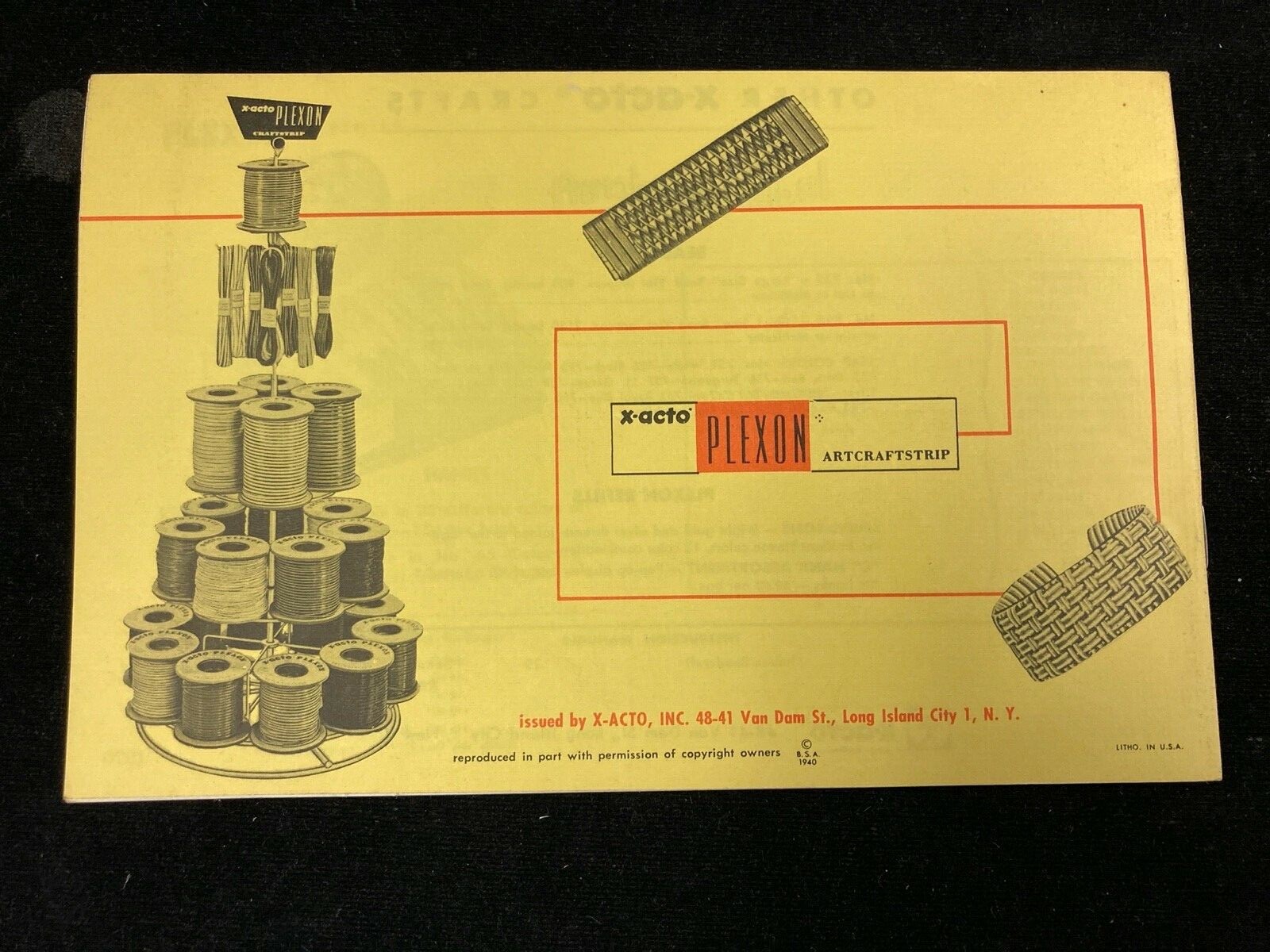 X-ACTO PLEXON INSTRUCTION MANUAL FOR BRAIDING-WEAVING-WRAPPING ,1970 14TH EDITIO