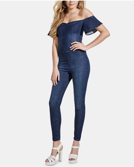 guess denim jumpsuits