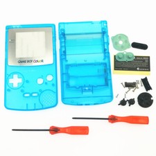 Crystal Blue Housing Shell Case Silver Lens for Nintendo Game boy Color GBC