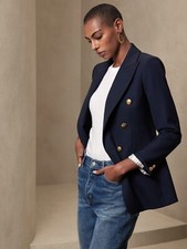 NWOT Banana Republic CAPTAIN'S BLAZER, NAVY SIZE 0 444947 Y0327H